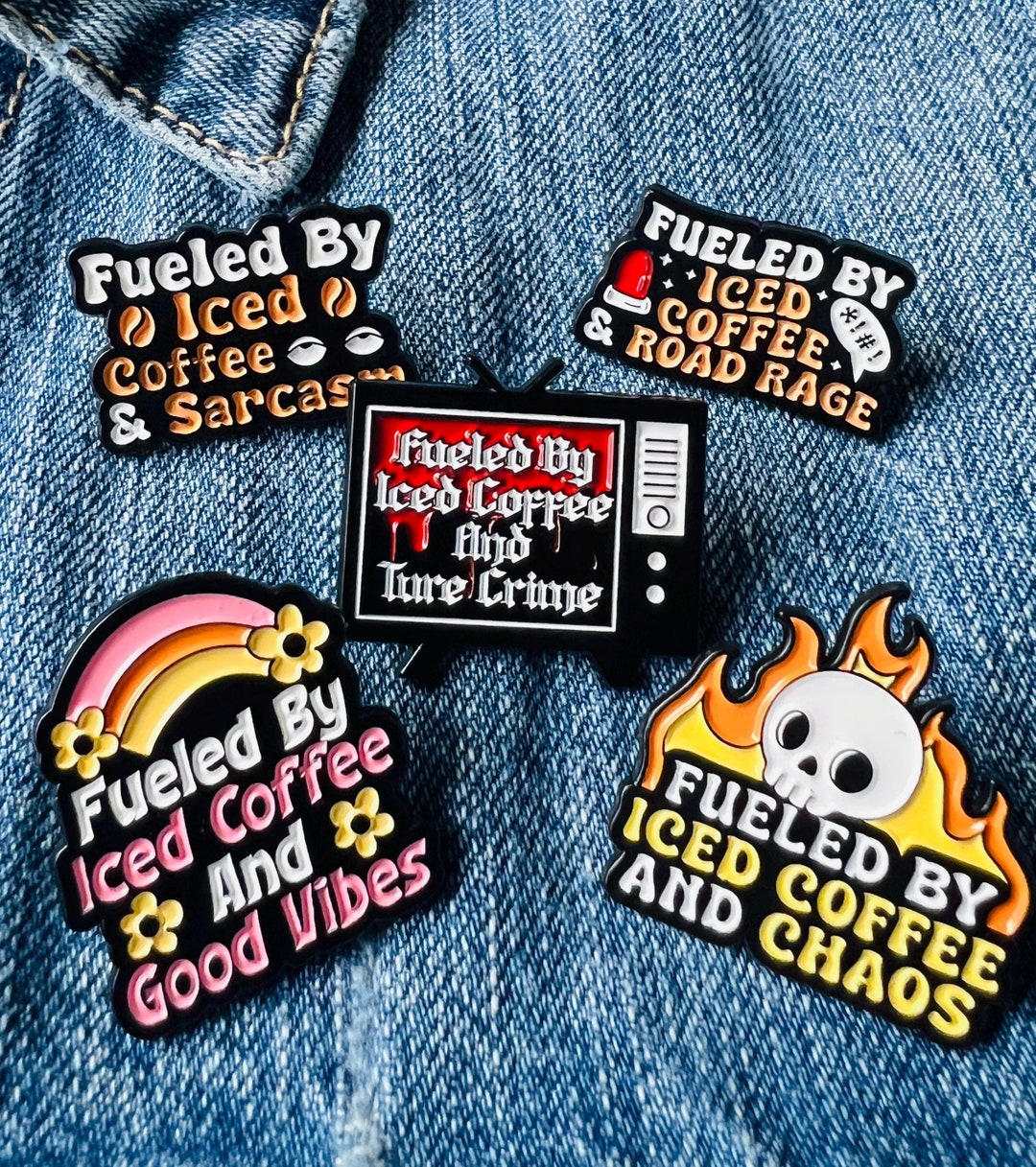 Iced Coffee Enamel Pins for Jackets Backpacks and More Custom Designs ...