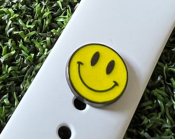 Happy face Watchband charm solid metal Apple watch Magicband