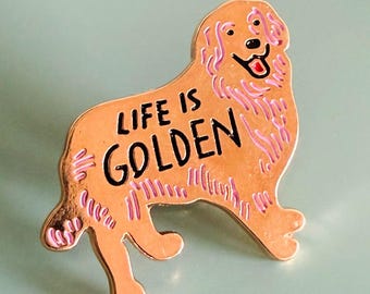 Golden Retriever enamel pin Custom pins for backpacks and more