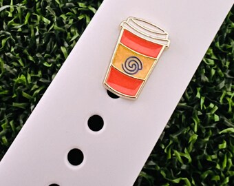 Watchband charm coffee cup design solid metal smartwatch bands magicband compatible orange