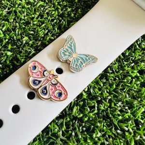 Butterfly watchband charms 2 pack solid metal design butterfly moth