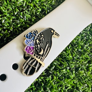 Raven bird Watchband charm solid metal
