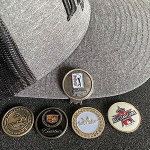 Golfball marker mystery 5 pack with hat clip vintage courses, classics, and more image 3