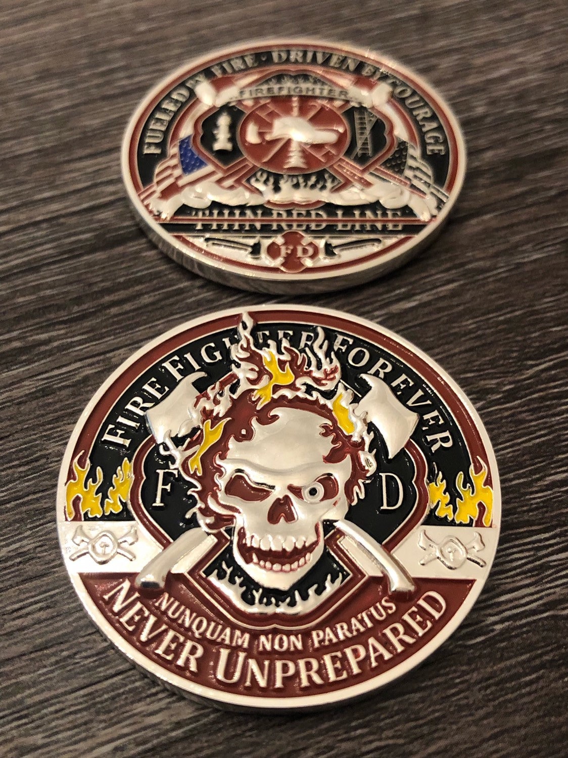 Firefighter First Responder Thin Red Line Challenge Coin | Etsy