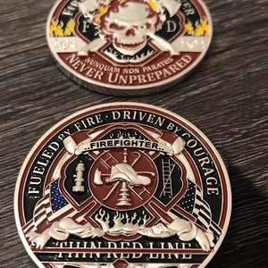 Firefighter First Responder Thin Red Line Challenge Coin - Etsy