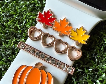 Watchband charm fall pumpkin set custom