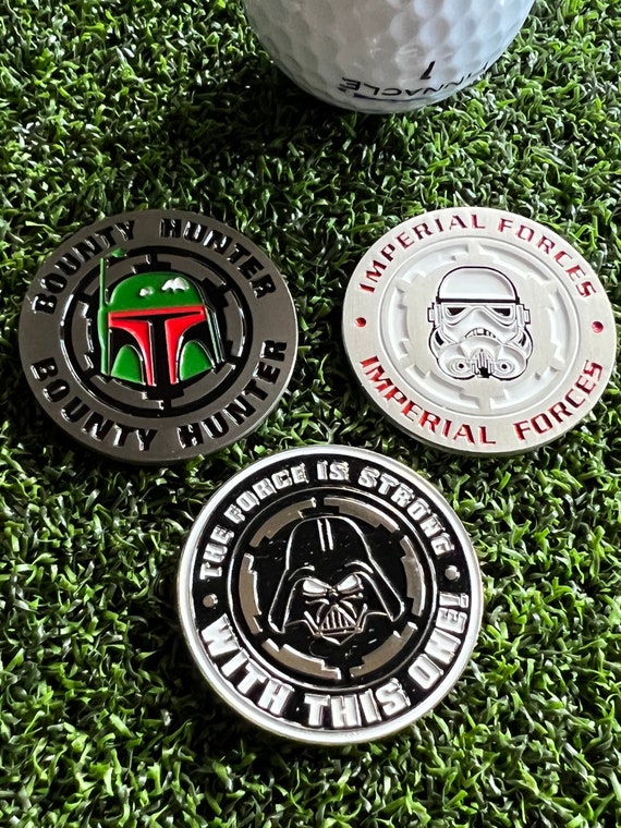 Golf Ball Marker Coins 3 Pack Vader Fett Trooper Magnetic Custom