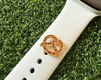 Watchband charm pretzel solid metal custom designs