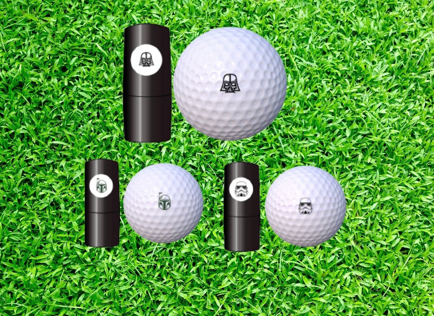 Golf ball stamp vader bounty hunter trooper 3 pack - etsy denmark