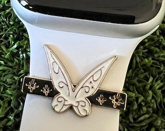Watchband charm butterfly bar solid metal Apple watch Magicband slide