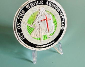 Challenge Coin Armor of God Silver or Gold USA Custom design