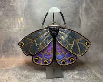 Leather backpack,butterfly bag