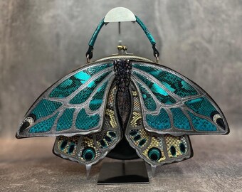 Cowhide Genuine Leather Women’s Bag, Butterfly Design Convertible Handbag Backpack for Gift