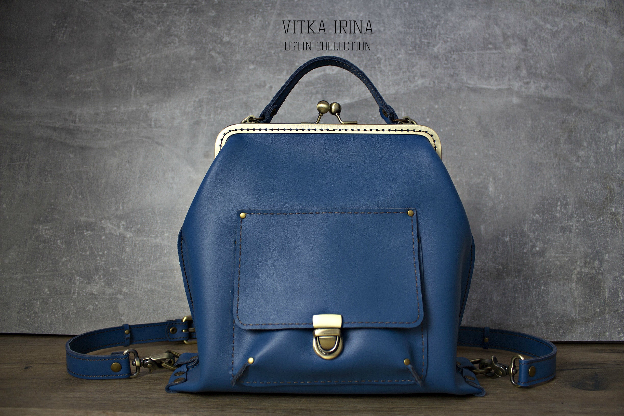 Kiss lock backpackframed convertible bagleather crossbody Etsy