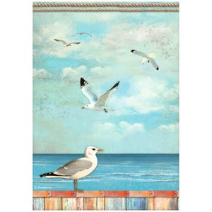 carta artigianale per decoupage carta di riso forniture per decoupage artigianato estivo con gabbiani tema spiaggia