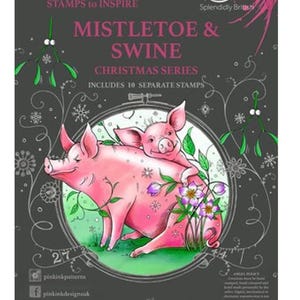 Lindos sellos para hacer tarjetas navideñas para los amantes de los cerdos, sello de cerdo para manualidades de papel