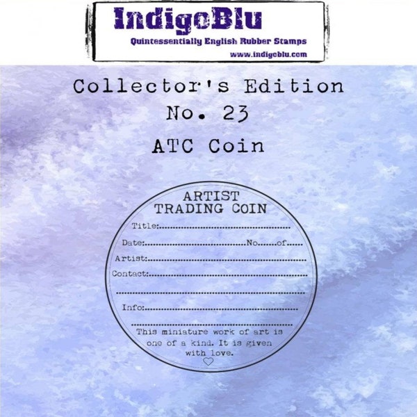 Artist trading coin information stamp for the back of trading coins and ATC,s