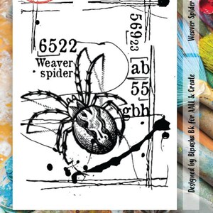 Carimbo de aranha realista para mídia mista carimbo de Halloween em acrílico transparente para fazer cartões, scrapbooking, diário