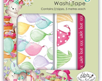 gift of  giving washi tape set, bunting tape, balloon tape and with love tape