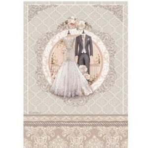 Stamperia rijstpapier decoupagepapier met afbeelding bruiloft bruid en bruidegom voor decoupage en papercrafts