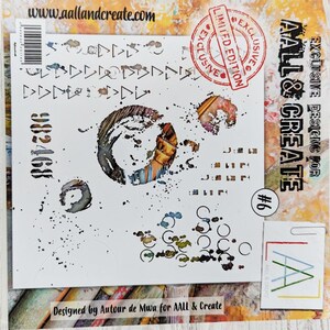 Stencil per sfondo e texture con tecniche miste per card making e scrapbooking