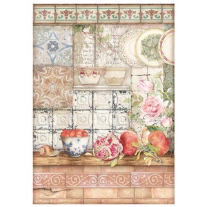 Carta da decoupage di Stamperia, carta di riso per decoupage, decopatch e mobili di riciclo creativo con tema cucina mediterranea