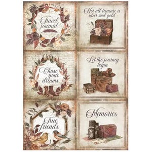 Papier de découpage en papier de riz Stamperia avec un thème automne/automne pour la création de cartes de découpage et la décoration intérieure