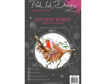 Christmas robin Clear Stamp Set for Christmas cardmaking