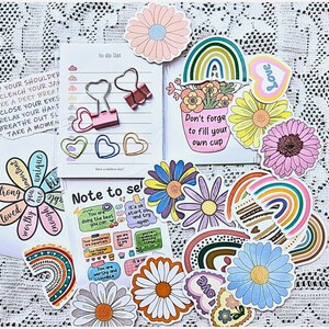 Paquete de pegatinas de planificador: pegatinas positivas para la autoestima y la atención plena.