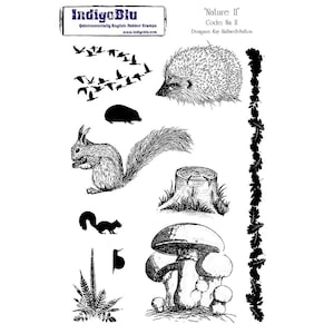 grande set di timbri per la creazione di biglietti con timbri in gomma a tema natura e fauna selvatica per lavori di carta