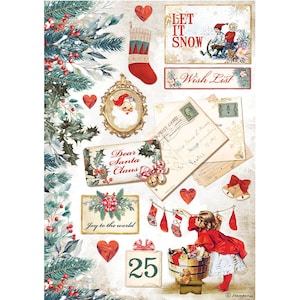 Papel de arroz navideño para decoupage, para hacer adornos navideños y decoración del hogar reciclada