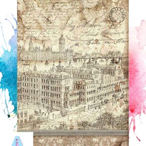 Reispapier Decoupage Papier zum Upcyclen aus Seidenpapier mit Steampunk Motiv