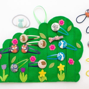 Made to order Hedgerow Hair Clip & Bobble Organizer: Floral Animal Accessory Storage