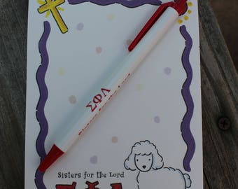 Sigma Phi Lambda Note pad and pen