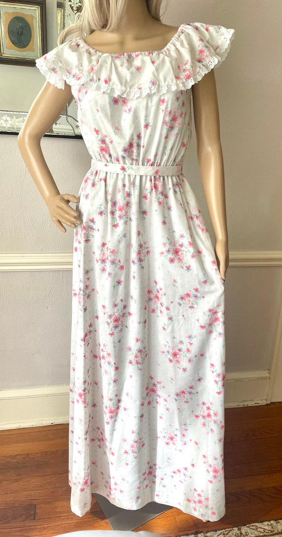 Beautiful Vintage 1960s Maxi Sundress Dress Flora… - image 2