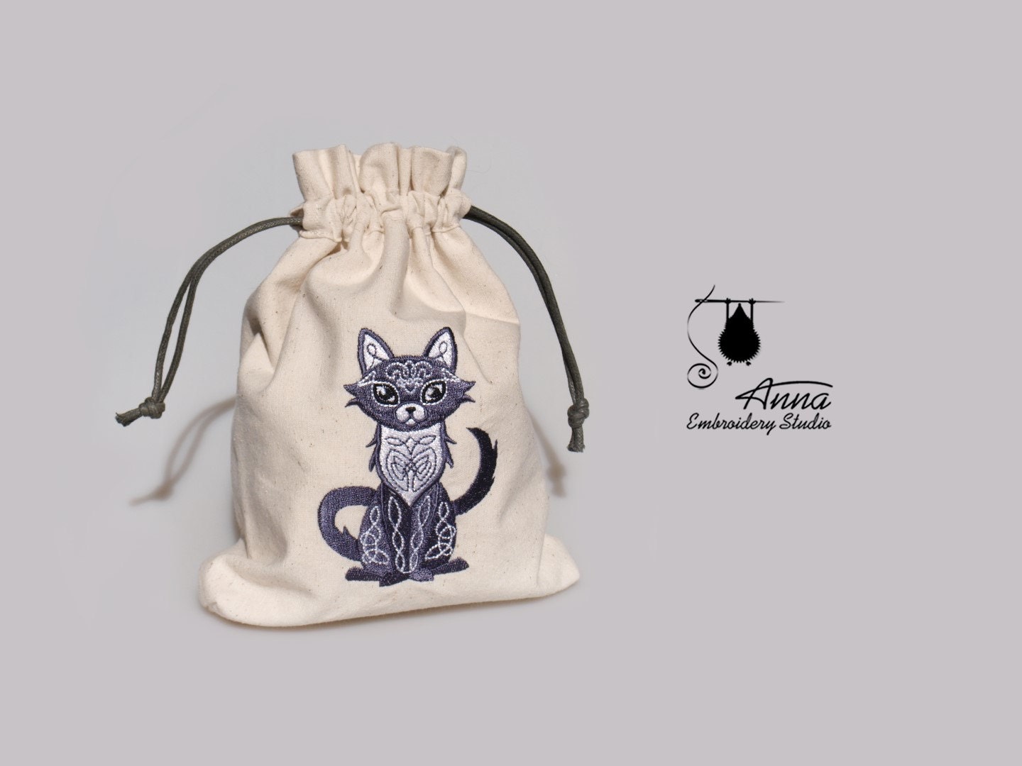 Cat Rune Bag. Dice Bag. Tarot Bag. Tarot Pouch. Embroidered | Etsy