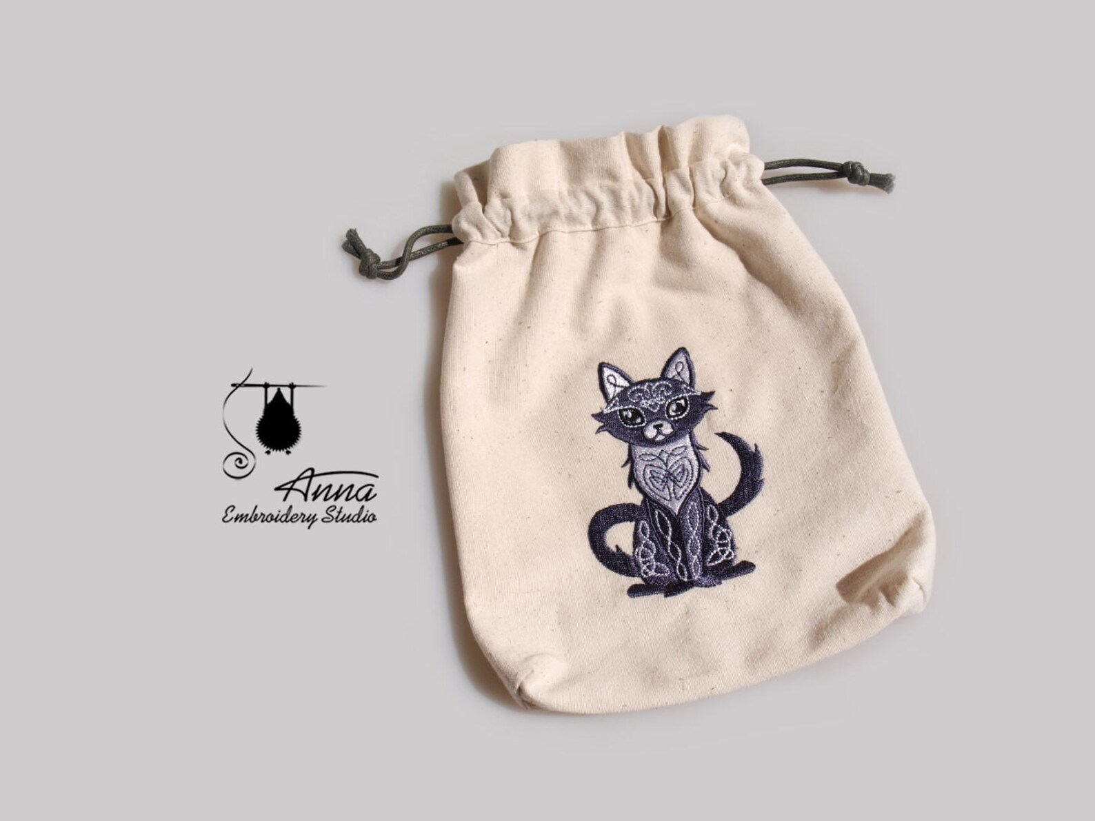 Cat Rune Bag. Dice Bag. Tarot Bag. Tarot Pouch. Embroidered | Etsy