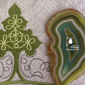 Linen Divination Cloth with Embroidery, Rune Casting Mat, Tarot Altar Cloth image 11