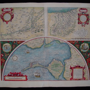 ORTELIUS, Abraham, antique Map of Spain, dated 1584 A.D.