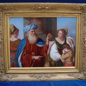 The Banishment of Hagar, antique oil painting dated about 1800