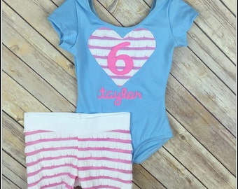 Gymnastics Leotard Outfit Personalized Birthday Cinderella Pink