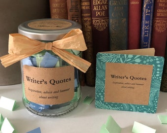 Writer's Quotes  (available in a glass jar or an organza bag) - perfect gift - eco friendly - ideal for a writer, novelist, editor, poet