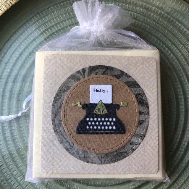 Mini Typewriter Notecards 8 Handmade Notelets & Envelopes in a Gift Bag ...