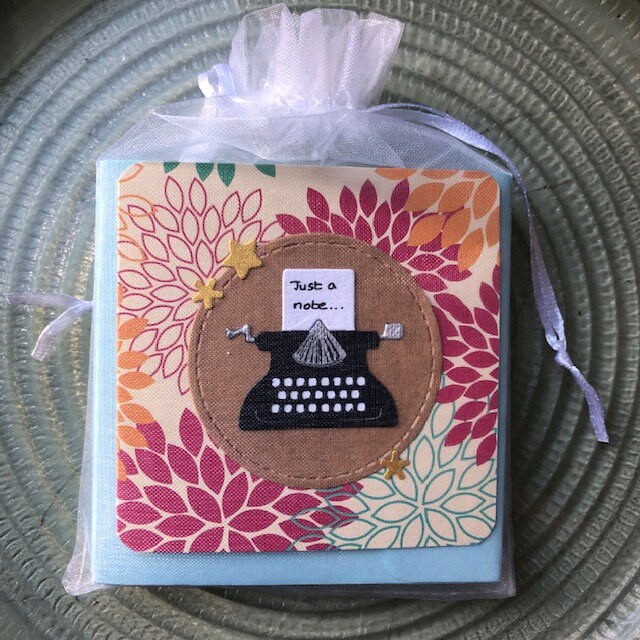 Mini Typewriter Notecards 8 Handmade Notelets & Envelopes in a Gift Bag ...