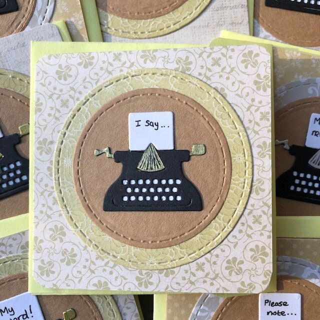 Mini Typewriter Notecards 8 Handmade Notelets & Envelopes in a Gift Bag ...