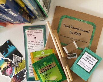 Travel Journal Gift Set - perfect for poets, writers, holiday gift, road trip, gap year, adventurers old or young - personalised journal