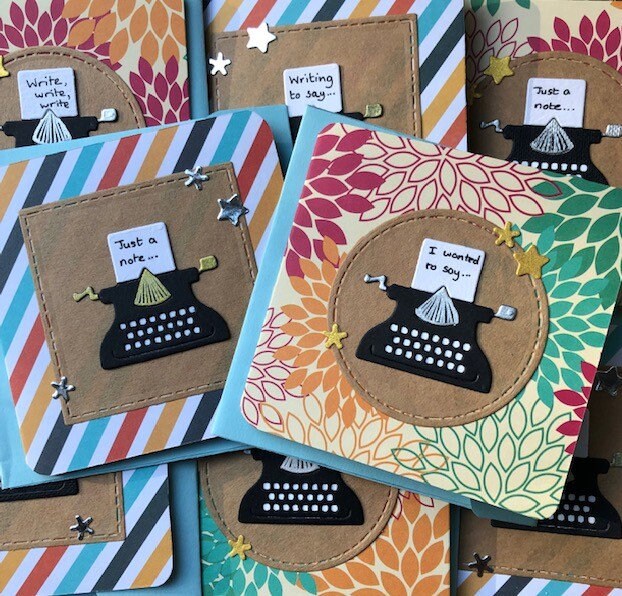 Mini Typewriter Notecards 8 Handmade Notelets & Envelopes in a Gift Bag ...