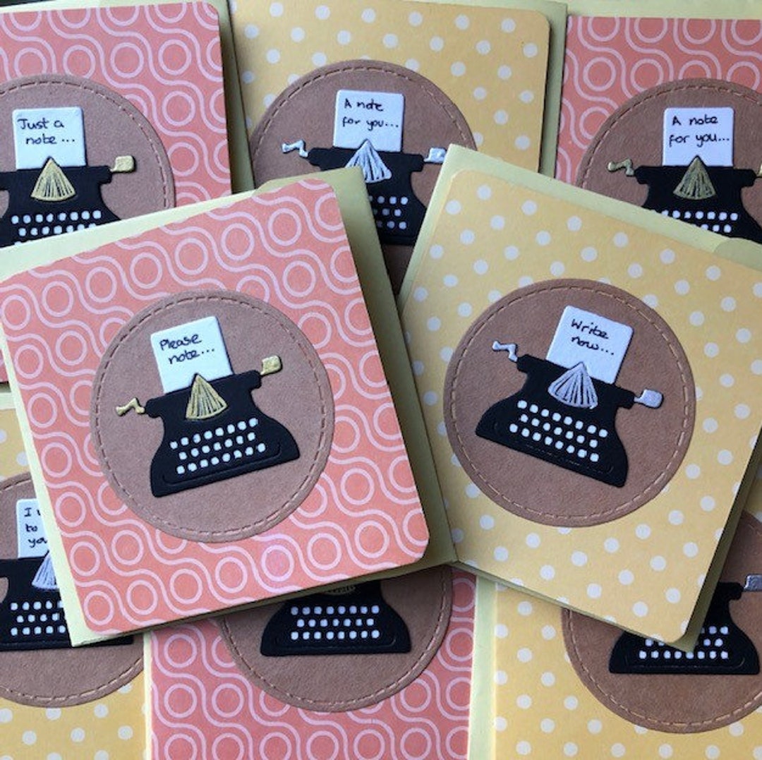 Mini Typewriter Notecards 8 Handmade Notelets & Envelopes in a Gift Bag ...