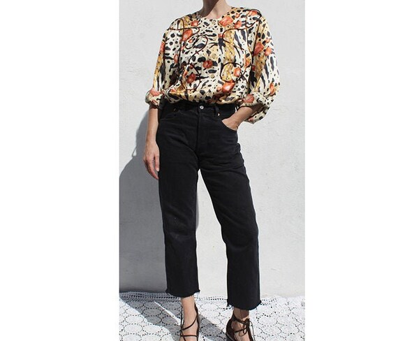 Escada 90s vintage silk animal print blouse