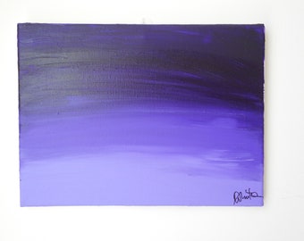 Abstract violet fading Painting. Handmade artwork in acrylic paint. Violet Home Decor painting.